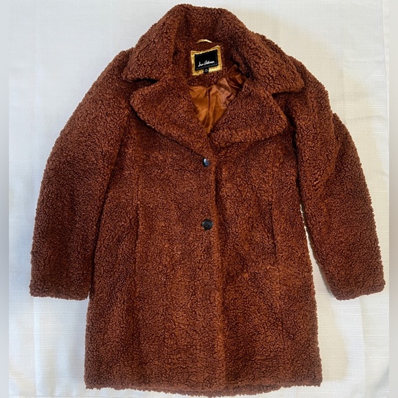 Sam Edelman Rust Orange/Brown Teddy Jacket Size XS - Picture 4 of 7